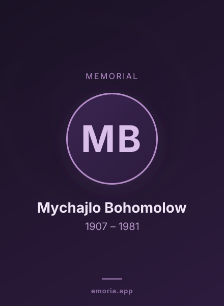 Memorial portrait of Mychajlo Bohomolow