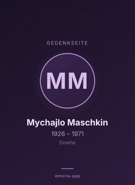Gedenkportrait von Mychajlo Maschkin