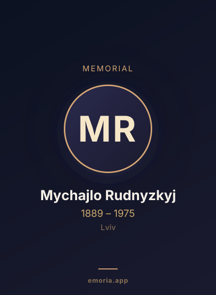 Memorial portrait of Mychajlo Rudnyzkyj