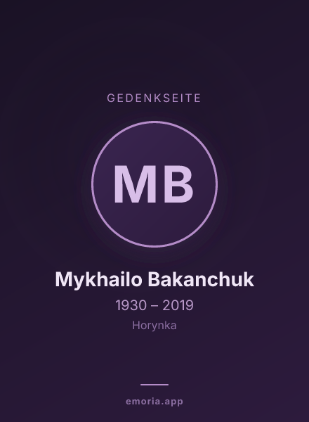 Gedenkportrait von Mykhailo Bakanchuk
