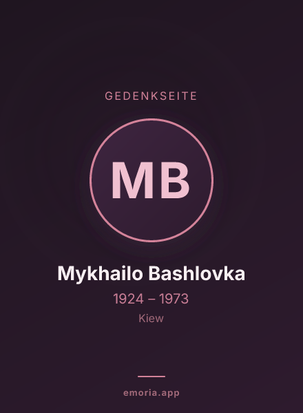 Gedenkportrait von Mykhailo Bashlovka