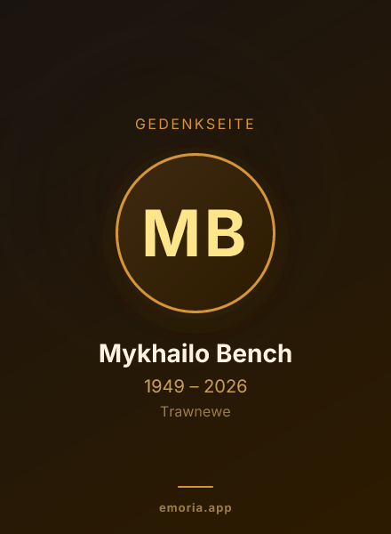 Gedenkportrait von Mykhailo Bench