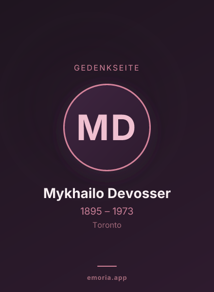 Gedenkportrait von Mykhailo Devosser