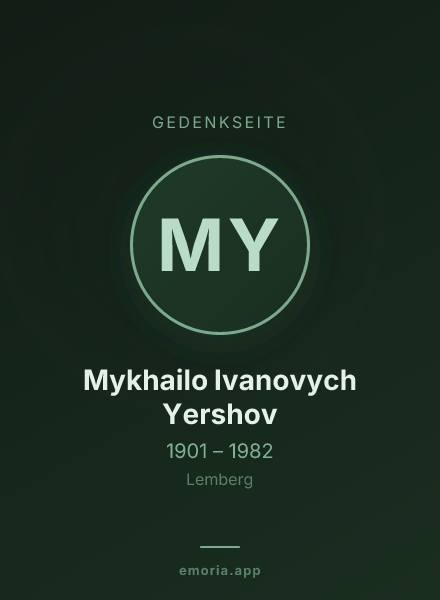 Gedenkportrait von Mykhailo Ivanovych Yershov