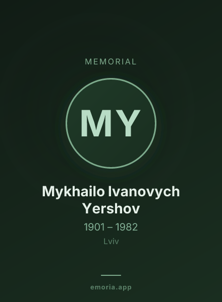Memorial portrait of Mykhailo Ivanovych Yershov
