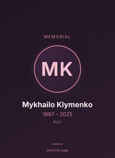 Memorial portrait of Mykhailo Klymenko