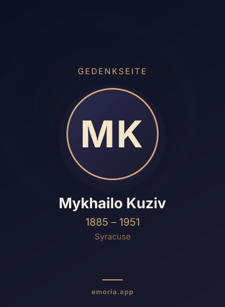 Gedenkportrait von Mykhailo Kuziv