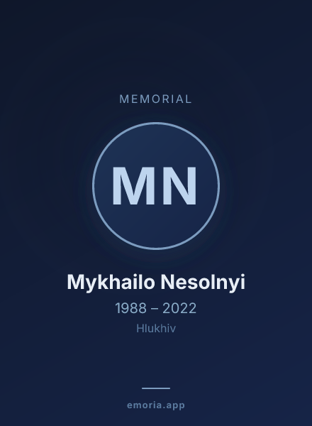 Memorial portrait of Mykhailo Nesolnyi