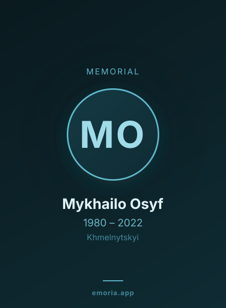 Memorial portrait of Mykhailo Osyf
