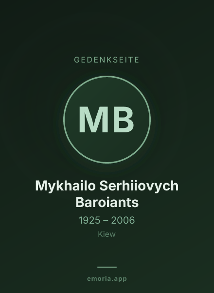 Gedenkportrait von Mykhailo Serhiiovych Baroiants