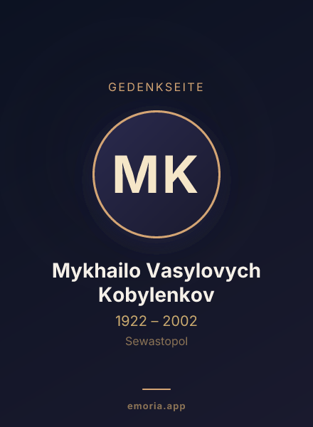 Gedenkportrait von Mykhailo Vasylovych Kobylenkov