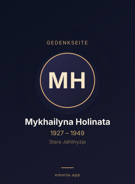Gedenkportrait von Mykhailyna Holinata