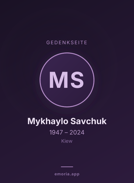 Gedenkportrait von Mykhaylo Savchuk
