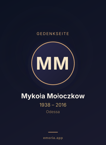 Gedenkportrait von Mykoła Mołoczkow