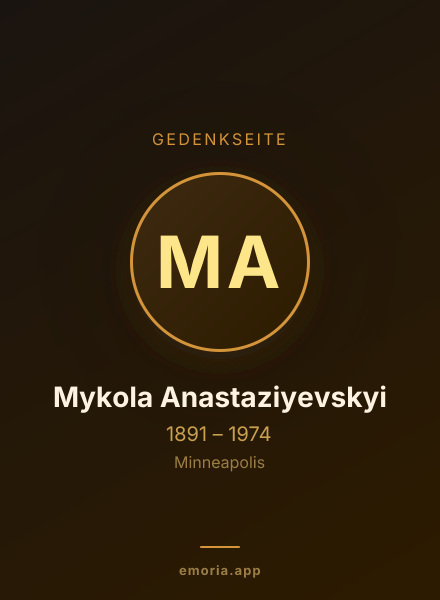 Gedenkportrait von Mykola Anastaziyevskyi