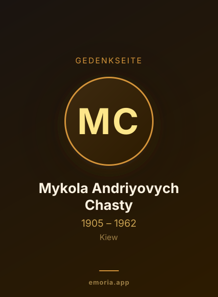 Gedenkportrait von Mykola Andriyovych Chasty