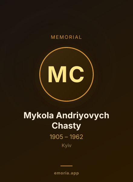 Memorial portrait of Mykola Andriyovych Chasty