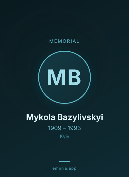 Memorial portrait of Mykola Bazylivskyi
