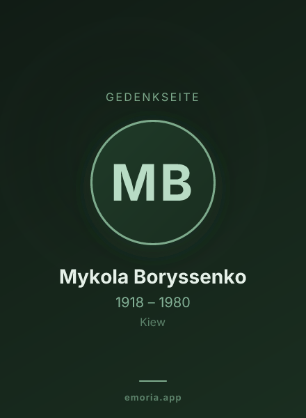 Gedenkportrait von Mykola Boryssenko