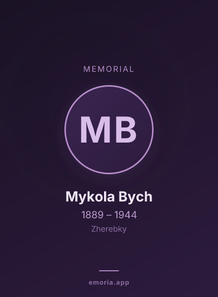 Memorial portrait of Mykola Bych