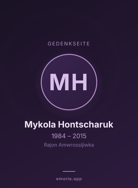 Gedenkportrait von Mykola Hontscharuk