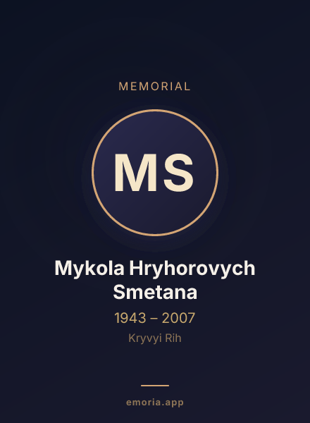 Memorial portrait of Mykola Hryhorovych Smetana