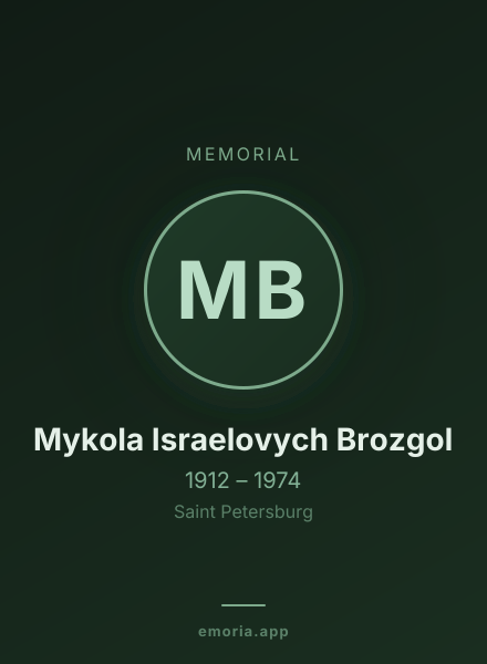 Memorial portrait of Mykola Israelovych Brozgol