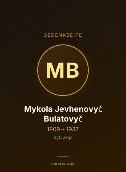 Gedenkportrait von Mykola Jevhenovyč Bulatovyč