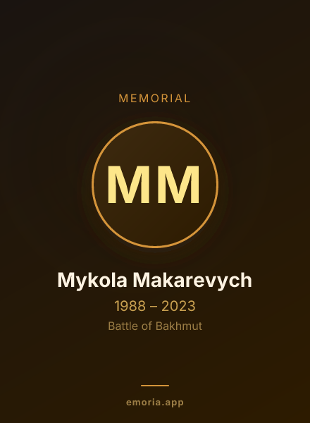 Memorial portrait of Mykola Makarevych