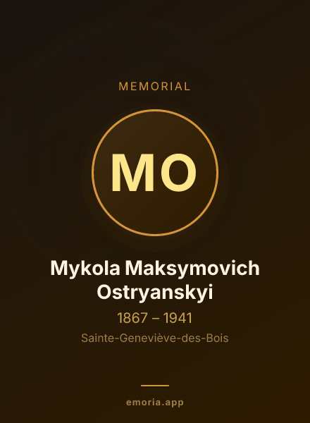 Memorial portrait of Mykola Maksymovich Ostryanskyi