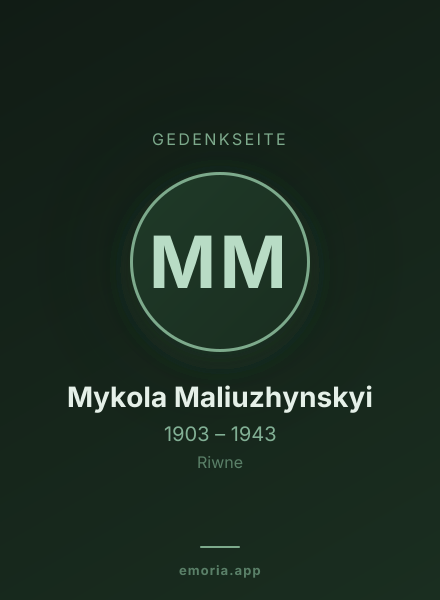Gedenkportrait von Mykola Maliuzhynskyi