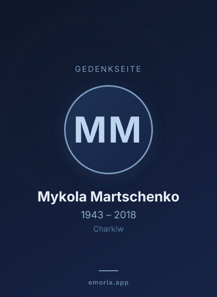 Gedenkportrait von Mykola Martschenko