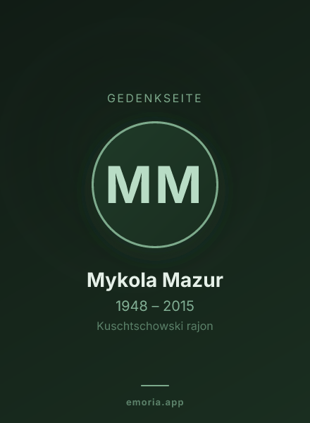 Gedenkportrait von Mykola Mazur