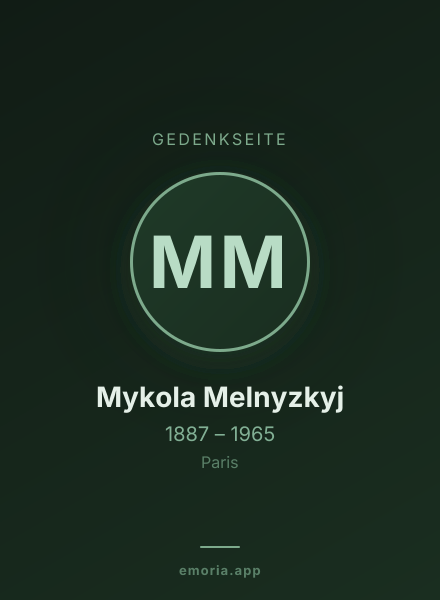 Gedenkportrait von Mykola Melnyzkyj