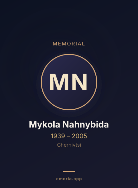 Memorial portrait of Mykola Nahnybida