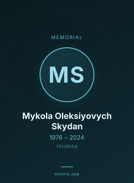 Memorial portrait of Mykola Oleksiyovych Skydan