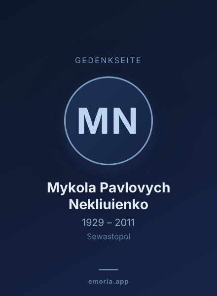 Gedenkportrait von Mykola Pavlovych Nekliuienko