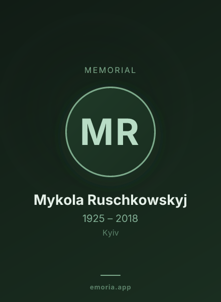 Memorial portrait of Mykola Ruschkowskyj