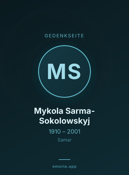 Gedenkportrait von Mykola Sarma-Sokolowskyj