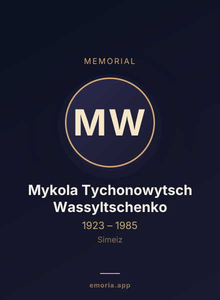Memorial portrait of Mykola Tychonowytsch Wassyltschenko