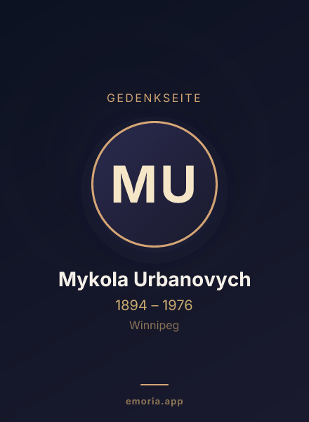 Gedenkportrait von Mykola Urbanovych