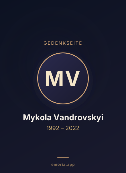 Gedenkportrait von Mykola Vandrovskyi