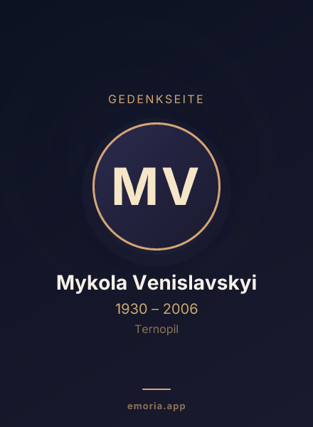 Gedenkportrait von Mykola Venislavskyi