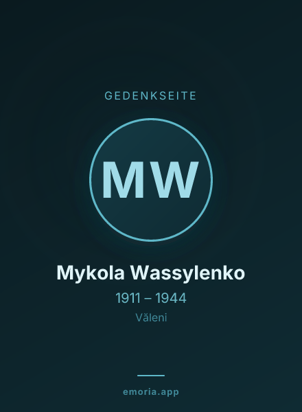 Gedenkportrait von Mykola Wassylenko