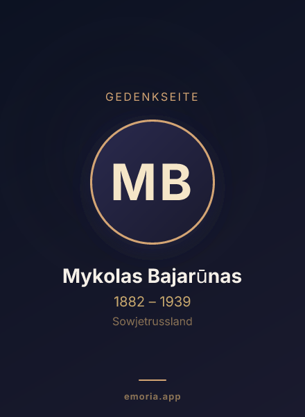 Gedenkportrait von Mykolas Bajarūnas
