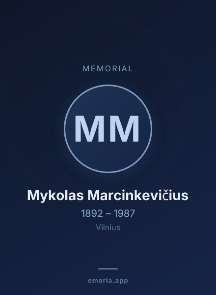 Memorial portrait of Mykolas Marcinkevičius
