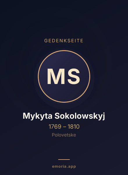 Gedenkportrait von Mykyta Sokolowskyj
