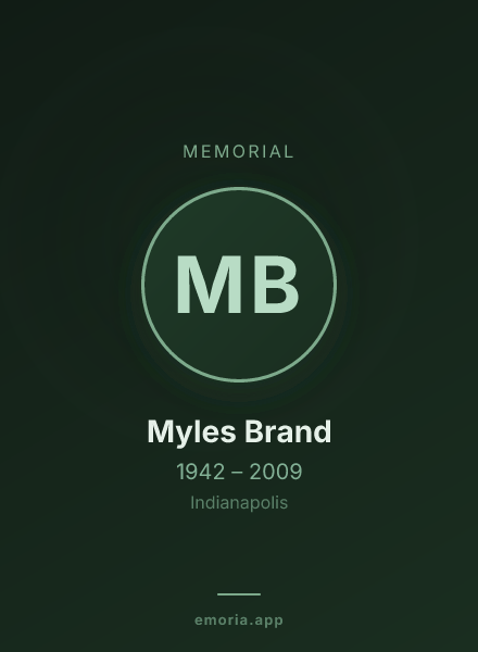 Memorial portrait of Myles Brand