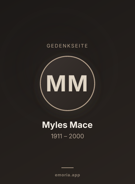 Gedenkportrait von Myles Mace