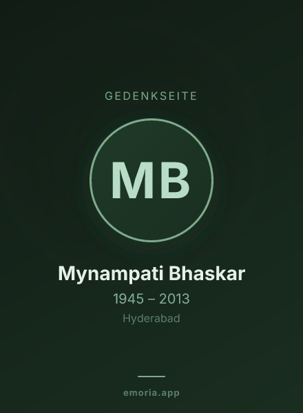 Gedenkportrait von Mynampati Bhaskar
